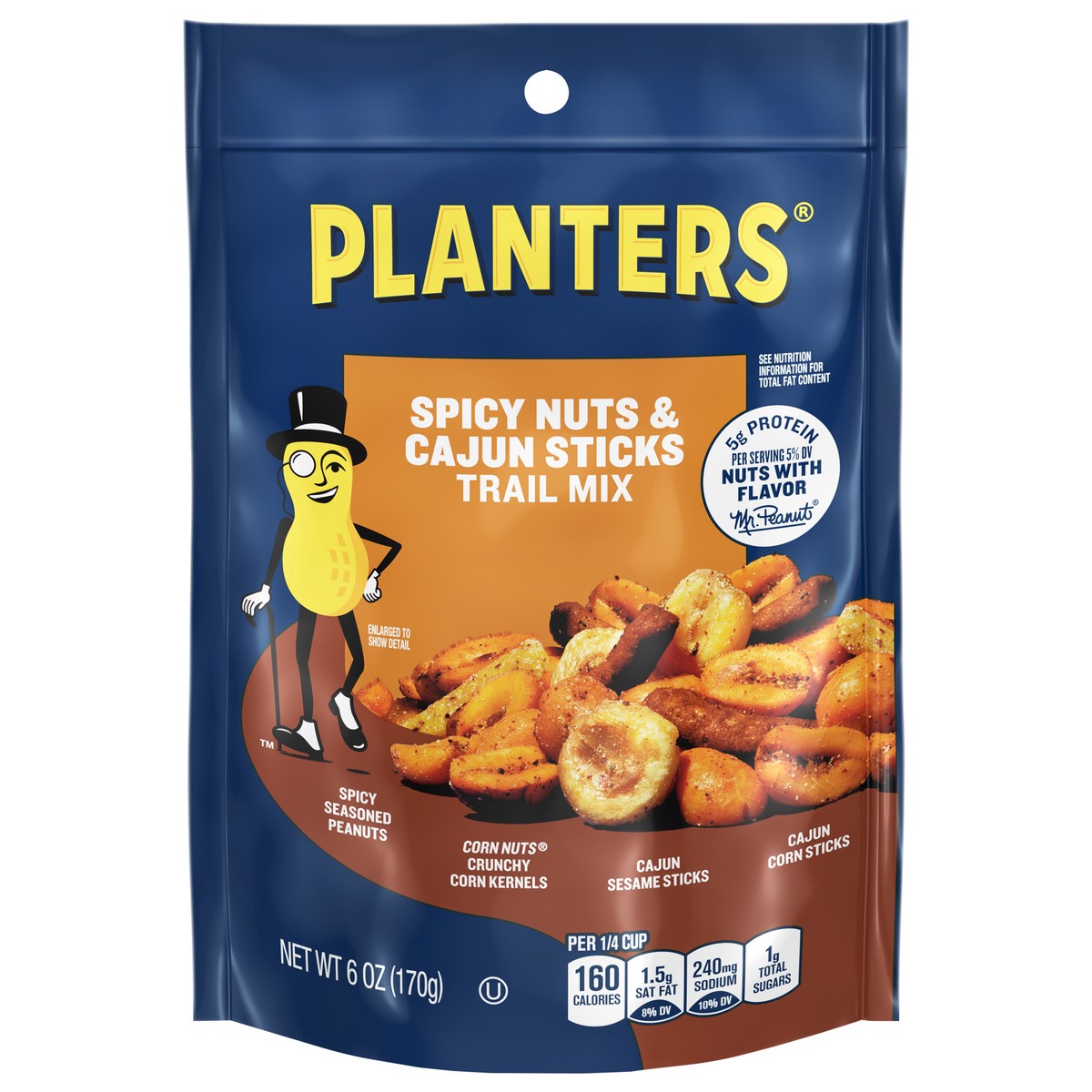 slide 1 of 7, Planters Spicy Nuts & Cajun Sticks Trail Mix 6 oz, 6 oz