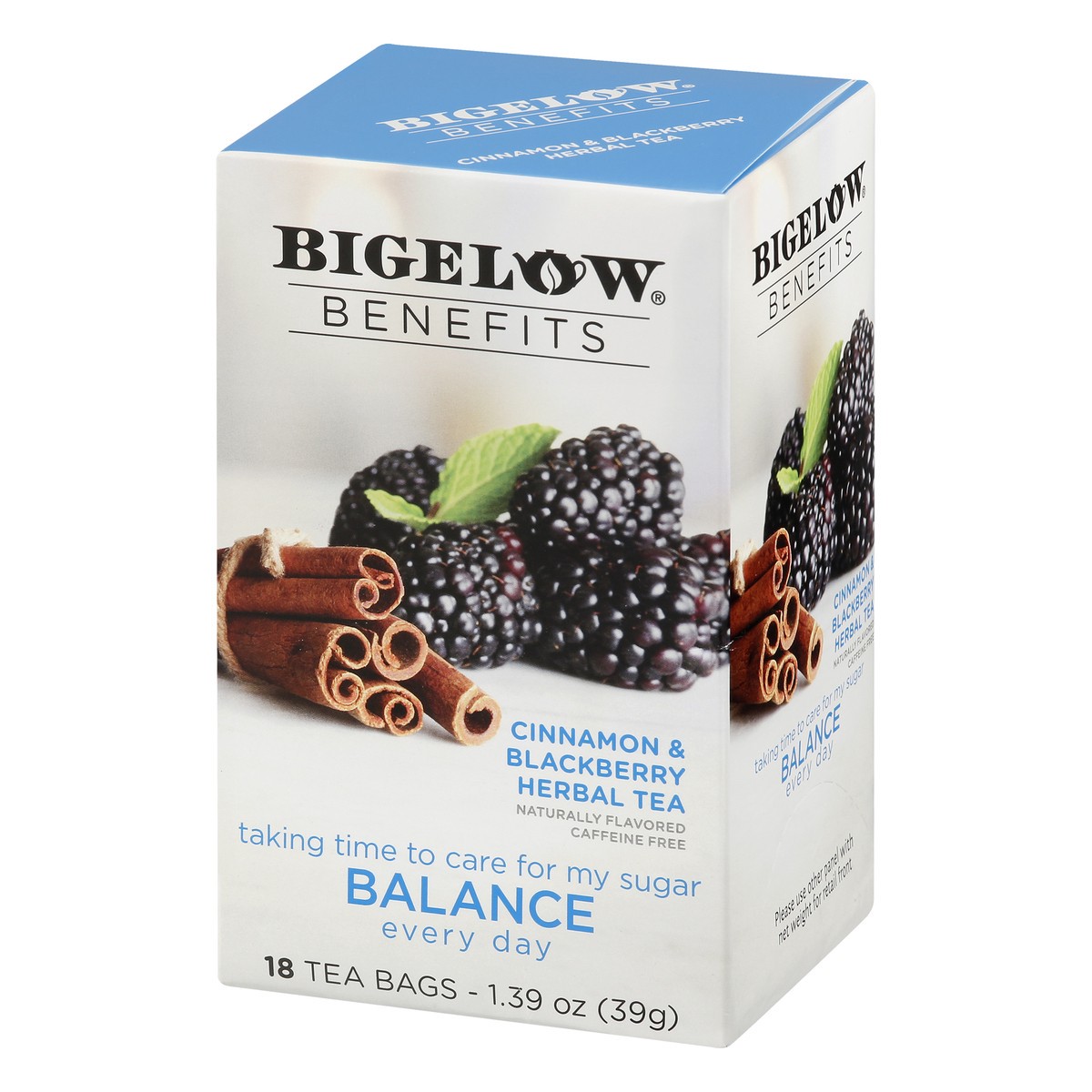 slide 2 of 9, Bigelow Benefits BALANCE Cinnamon & Blackberry, Caffeine Free Herbal Tea, Tea Bags- 18 ct, 18 ct