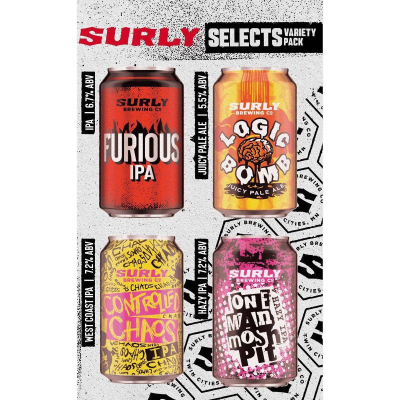 slide 3 of 3, Surly Brewing Co. Brewing Variety Pack - 12pk/12 fl oz Cans, 12 ct; 12 fl oz