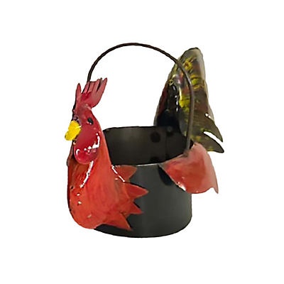 slide 1 of 1, Creative Decor Sourcing Medium Rooster Basket Dcor, 14 in x 14 in