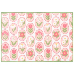 Room & Retreat Framed Floral Pink Dish Drying Mat, 14 In X 21 In