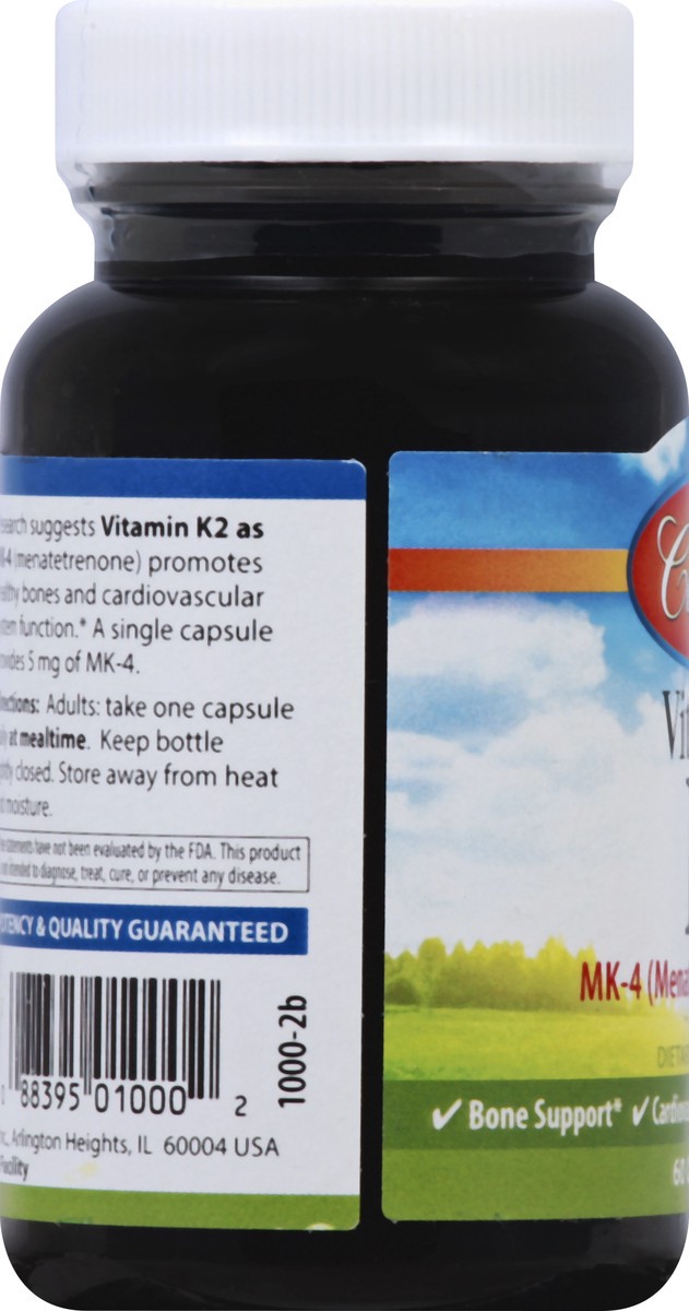 slide 4 of 7, Carlson Vitamin K2, 5 mg, Capsules, 60 ct