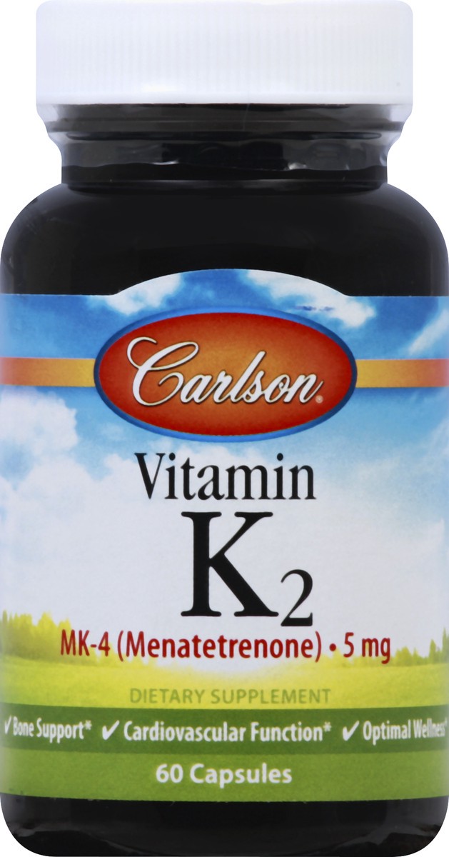 slide 6 of 7, Carlson Vitamin K2, 5 mg, Capsules, 60 ct