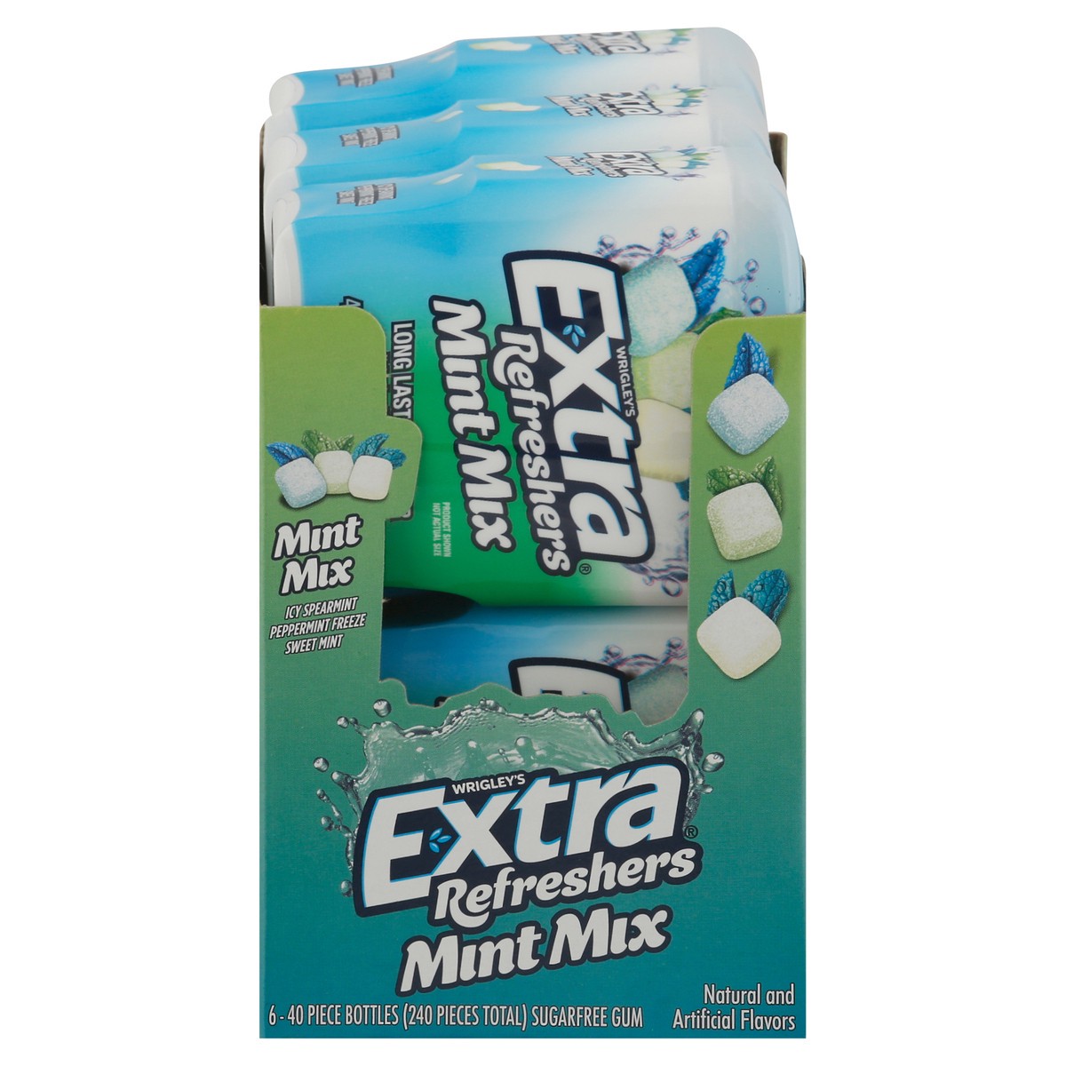 slide 1 of 1, Extra Refreshers Mint Mix Gum 40-Piece Bottle, 40 pc