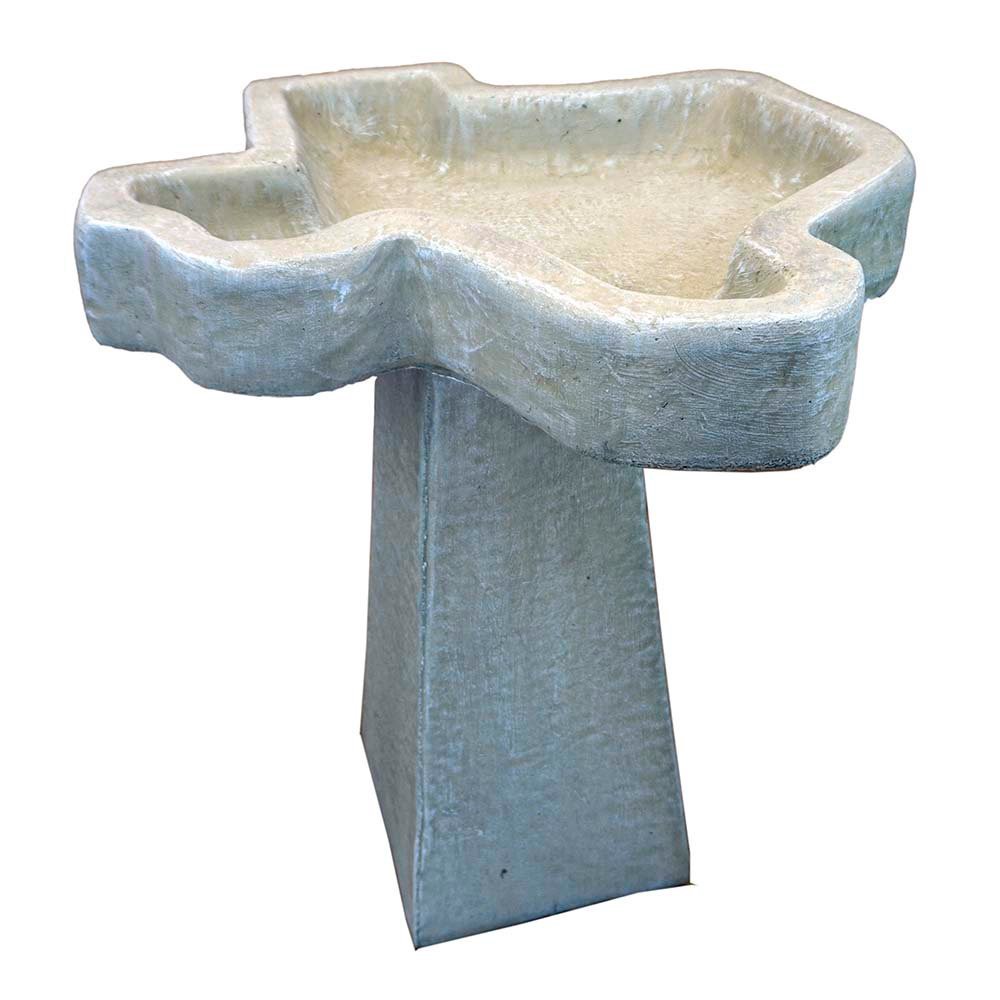 slide 1 of 1, Athens Stonecasting Texas Shaped Concrete Birdbath, 36 in x 26 in x 26 in