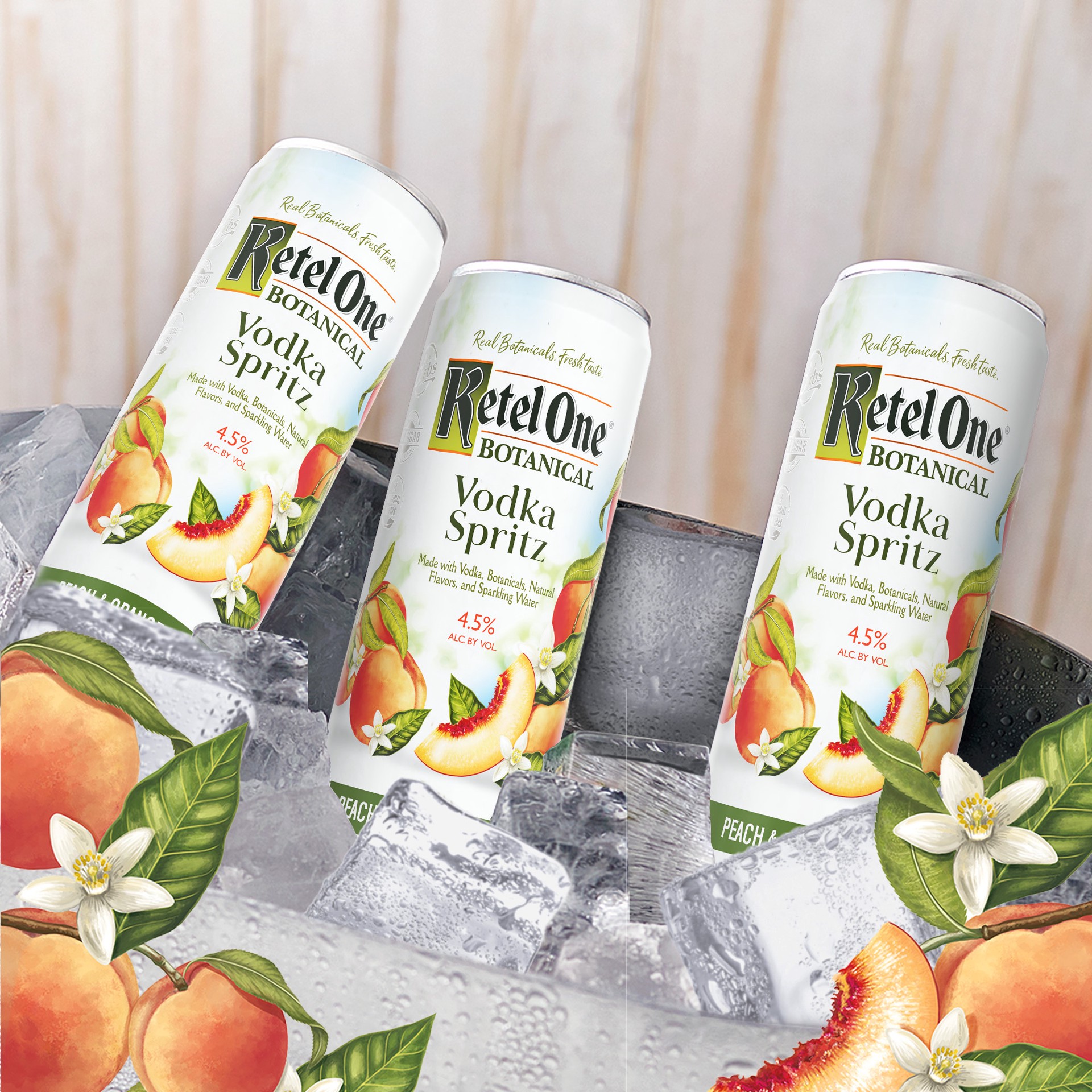 slide 7 of 7, Ketel One Botanical Vodka Spritz Peach & Orange Blossom, 4-Pack (4 x 12 fl oz), 4 ct; 12 oz