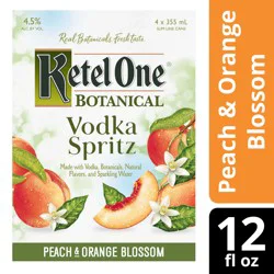 Ketel One Botanical Vodka Spritz Peach & Orange Blossom, 4-Pack (4 x 12 fl oz)