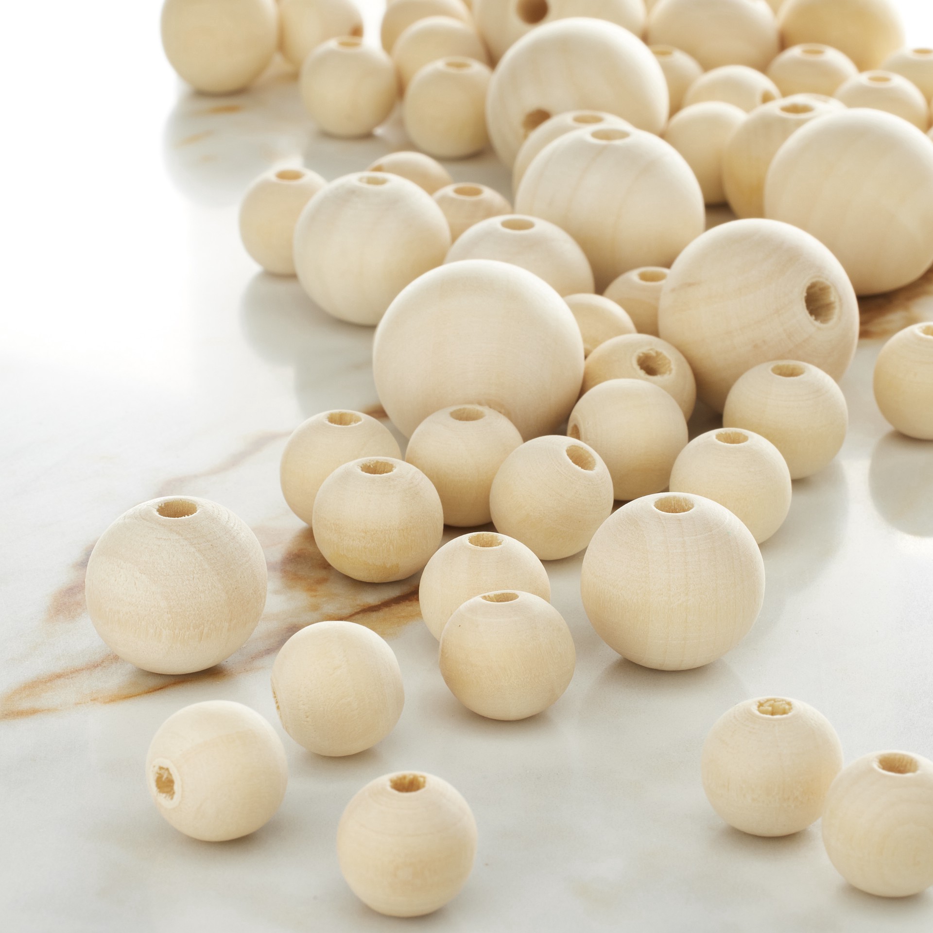 slide 3 of 3, Wood Mix Round Craft Beads By Bead Landing, 14 mm, 20 mm and 24 mm