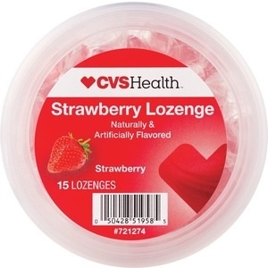 slide 1 of 1, CVS Health Throat Lozenge Strawberry, 15 ct