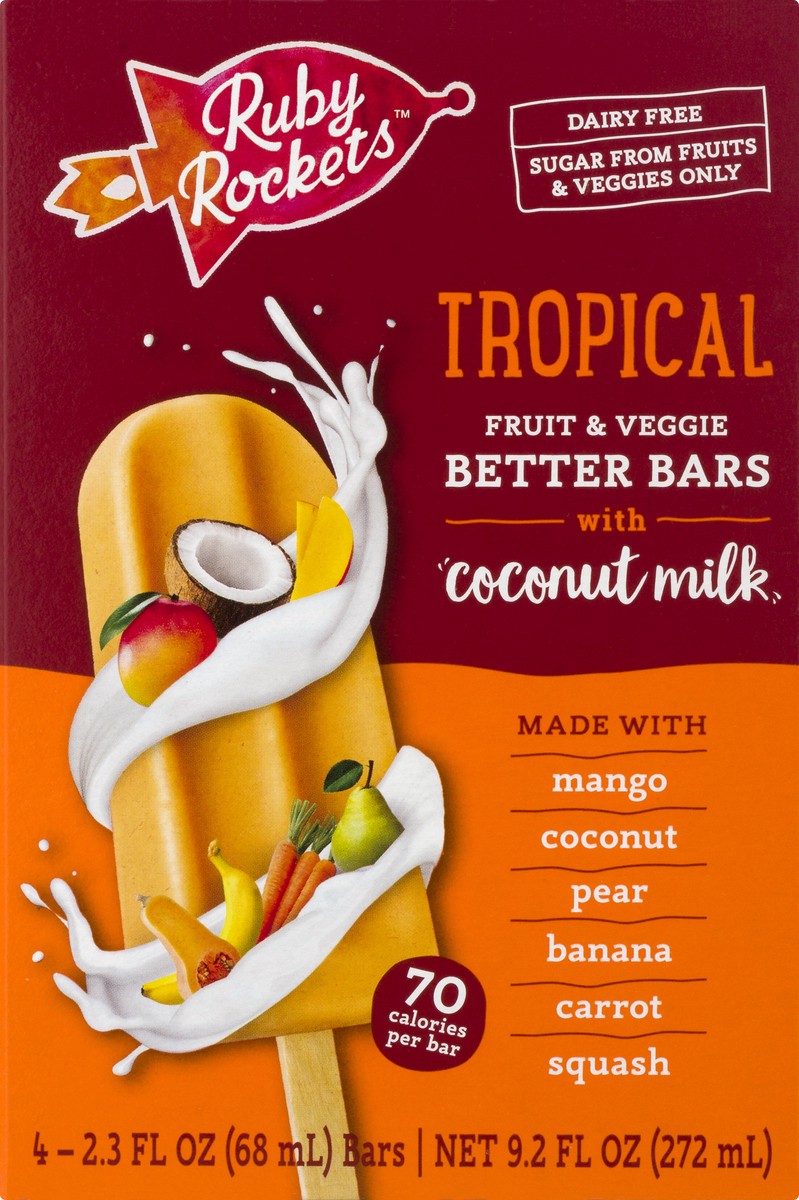 slide 6 of 11, Ruby Rocket's Tropical Fruit & Veggie Better Bars 4.0 ea, 4 ct