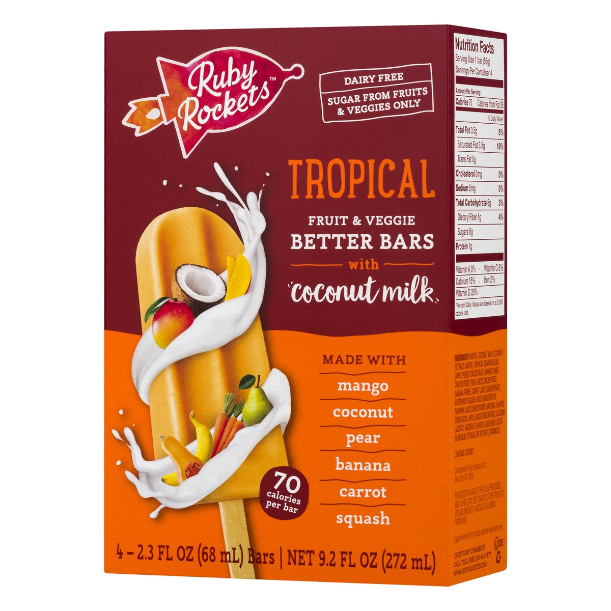 slide 8 of 11, Ruby Rocket's Tropical Fruit & Veggie Better Bars 4.0 ea, 4 ct