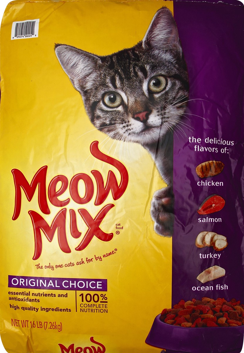 slide 1 of 8, Meow Mix Cat Food 16 lb, 16 lb