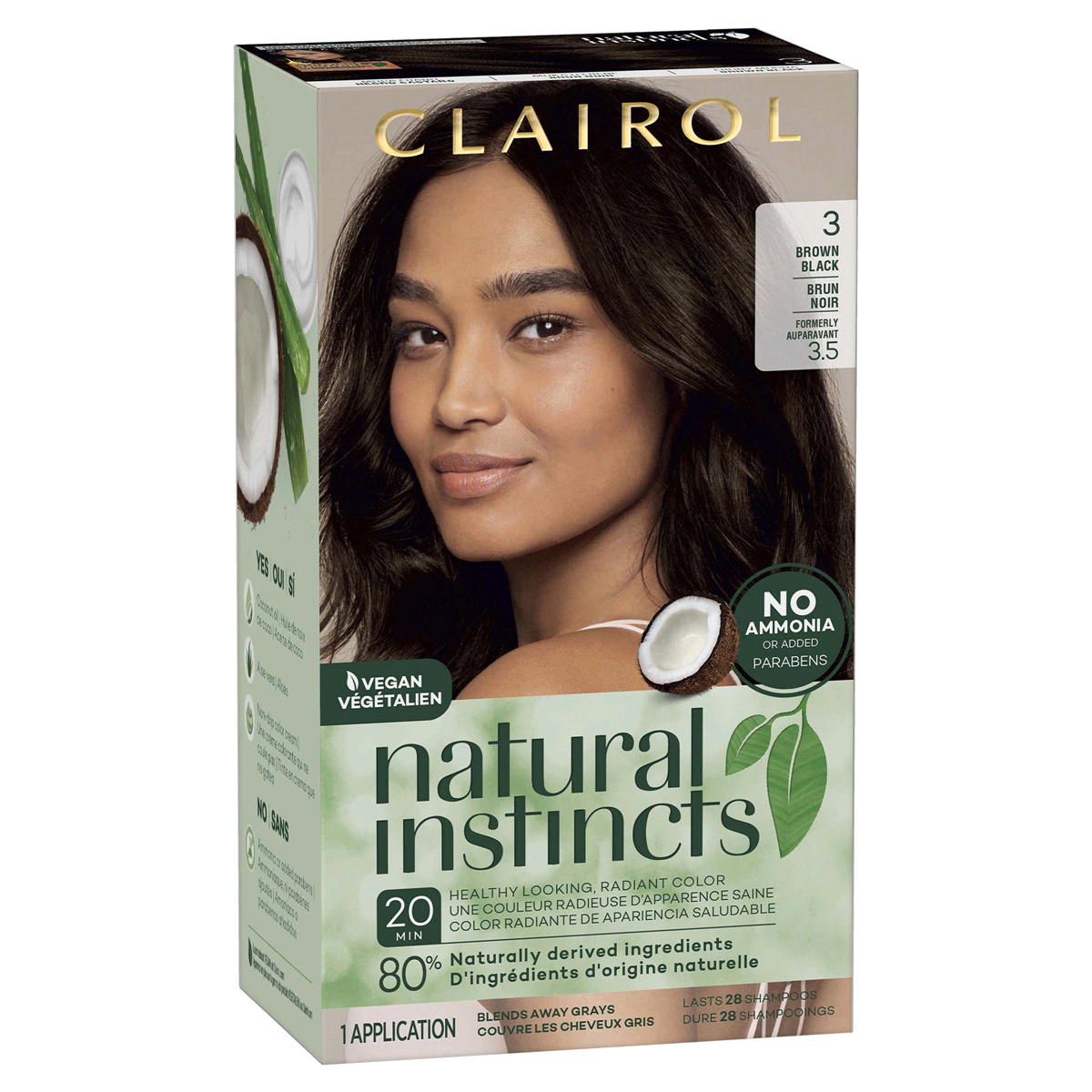 slide 1 of 5, Clairol Natural Instincts Brown Black 3 Hair Coloring Kit, 1 ct