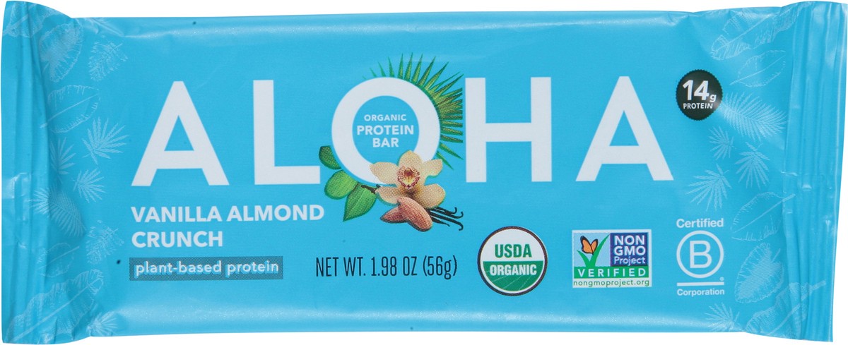 slide 9 of 12, Aloha Organic Vanilla Almond Crunch Protein Bar 1.98 oz, 1.98 oz