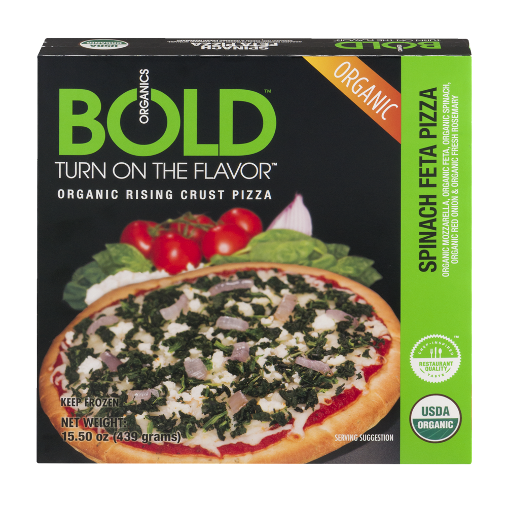 slide 1 of 1, Bold Organics Pizza Organic Spinach Feta Organic, 15.5 oz