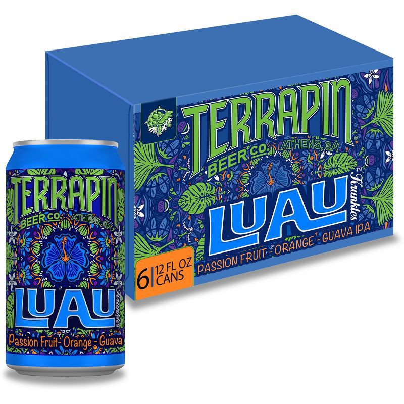 slide 1 of 5, Terrapin Beer Co. Luau Krunkles IPA Craft Beer, 6.5% ABV, 6 pack, 12-oz beer cans, 12 fl oz