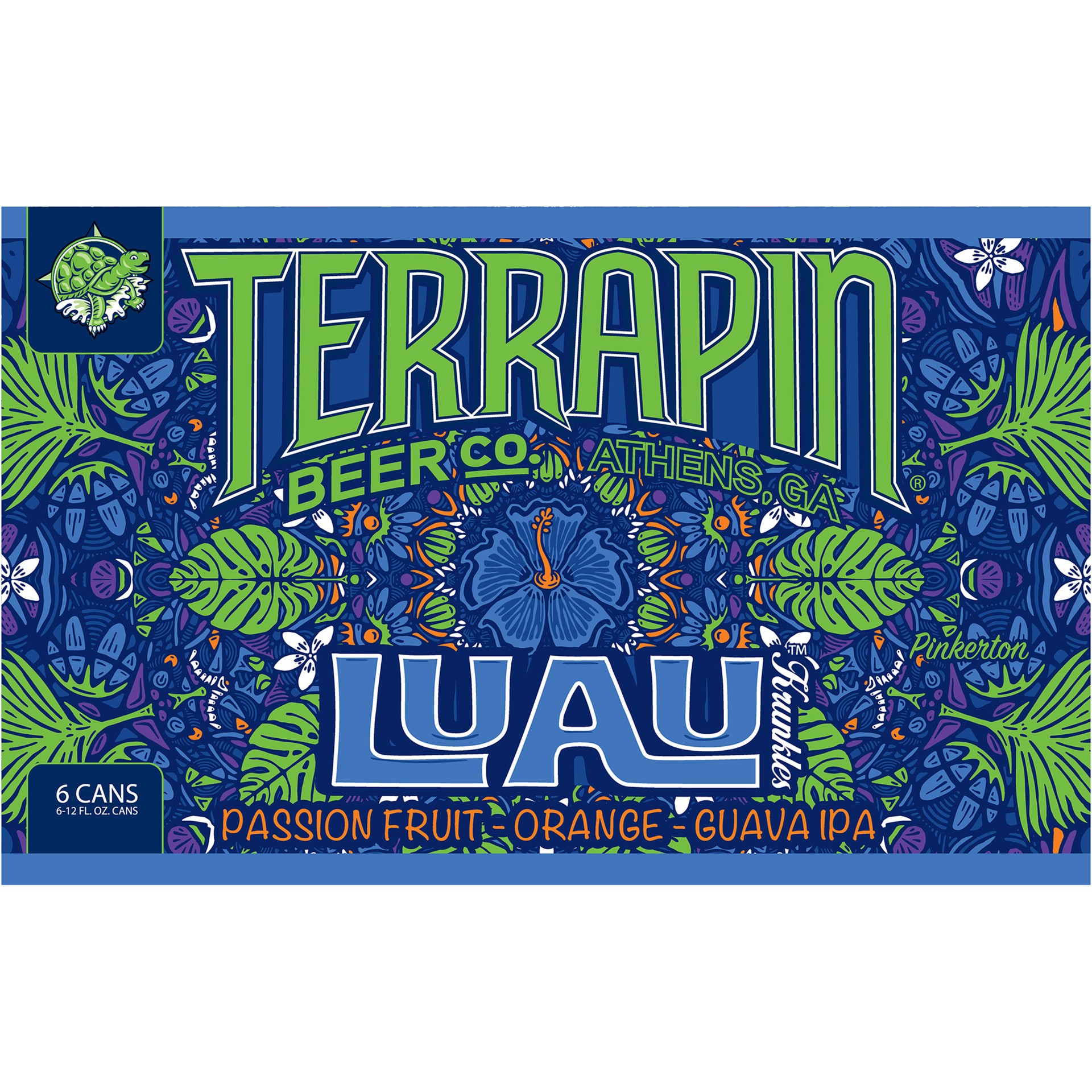 slide 5 of 5, Terrapin Beer Co. Luau Krunkles IPA Craft Beer, 6.5% ABV, 6 pack, 12-oz beer cans, 12 fl oz