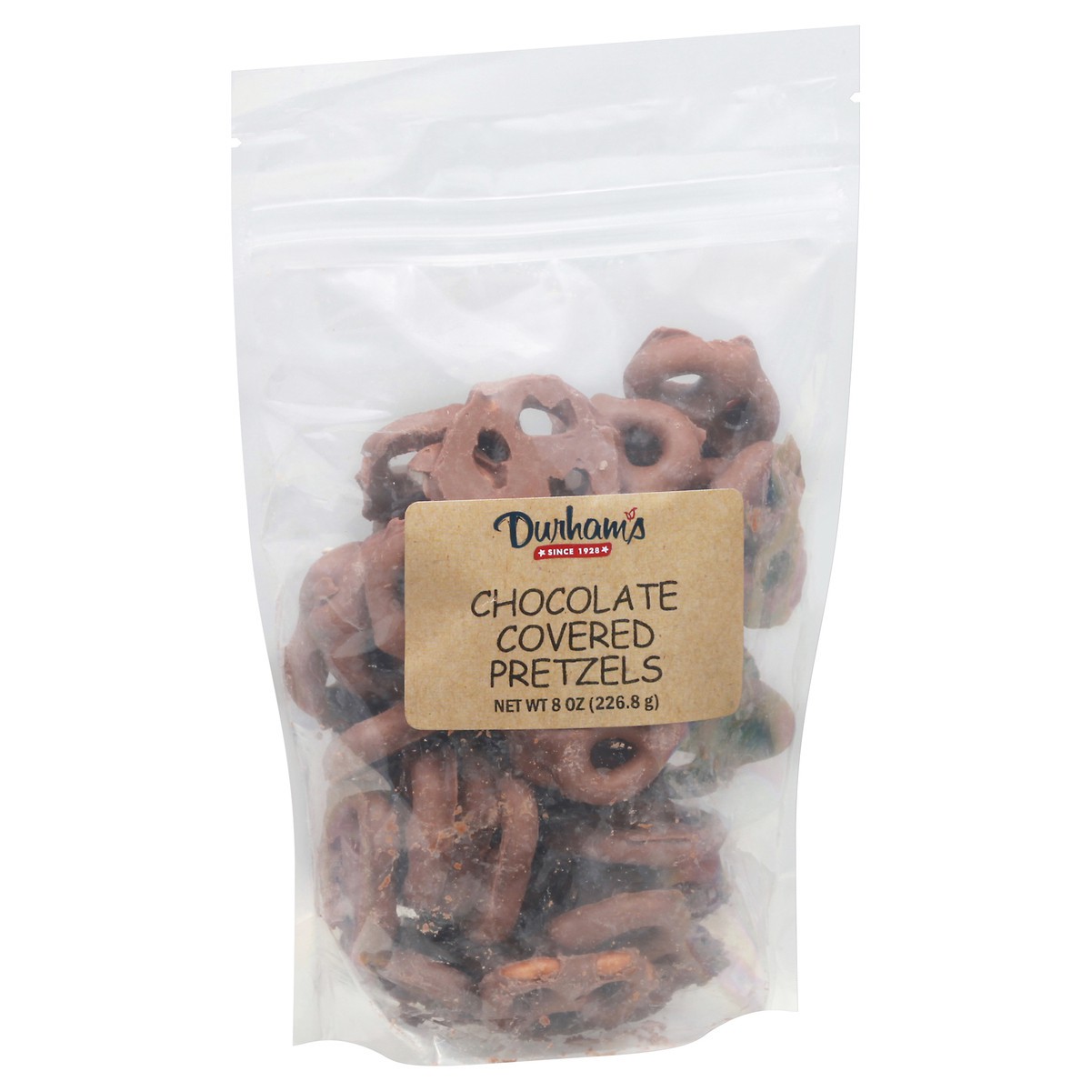 slide 3 of 9, Durham's Chocolate Covered Pretzels 8 oz, 8 oz