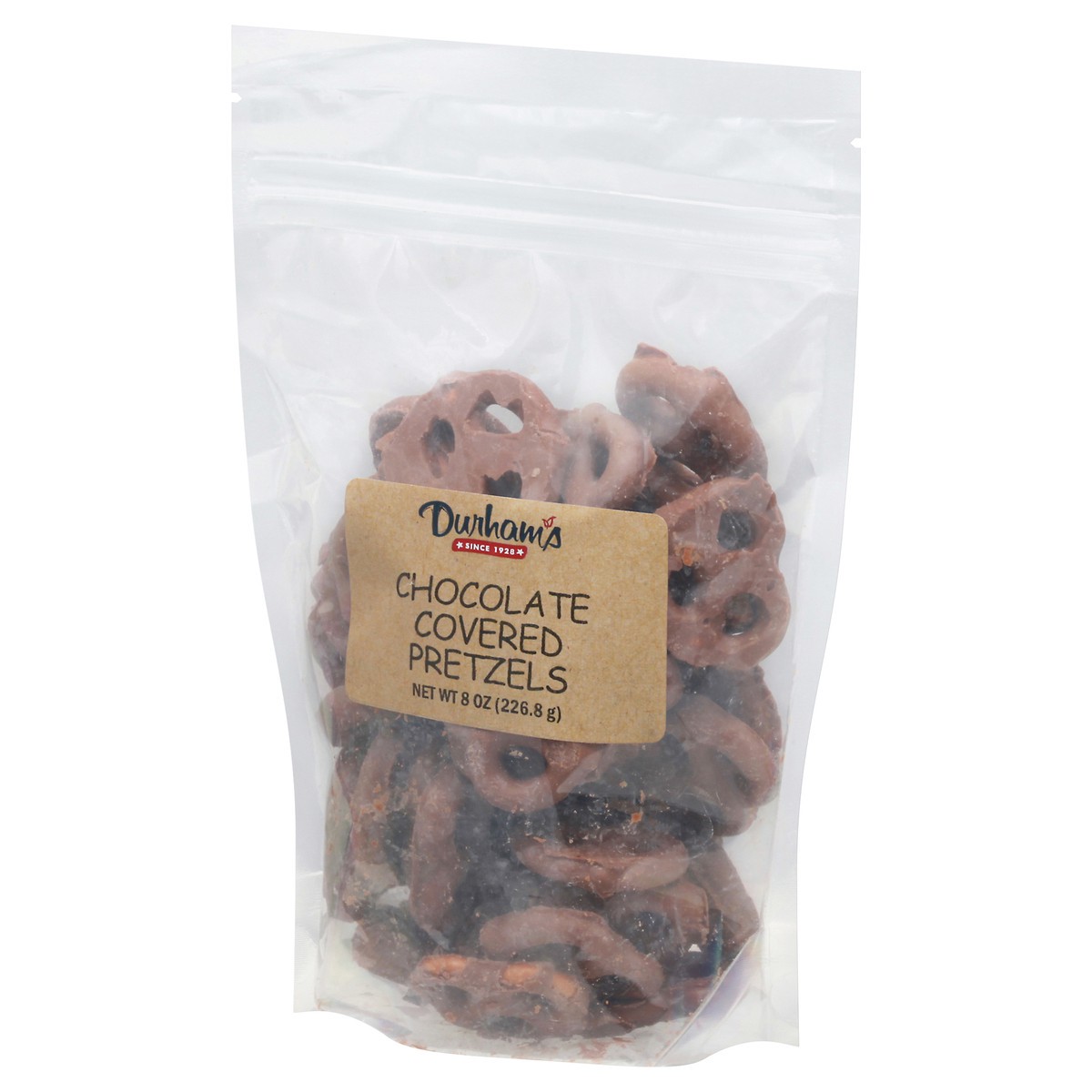 slide 2 of 9, Durham's Chocolate Covered Pretzels 8 oz, 8 oz