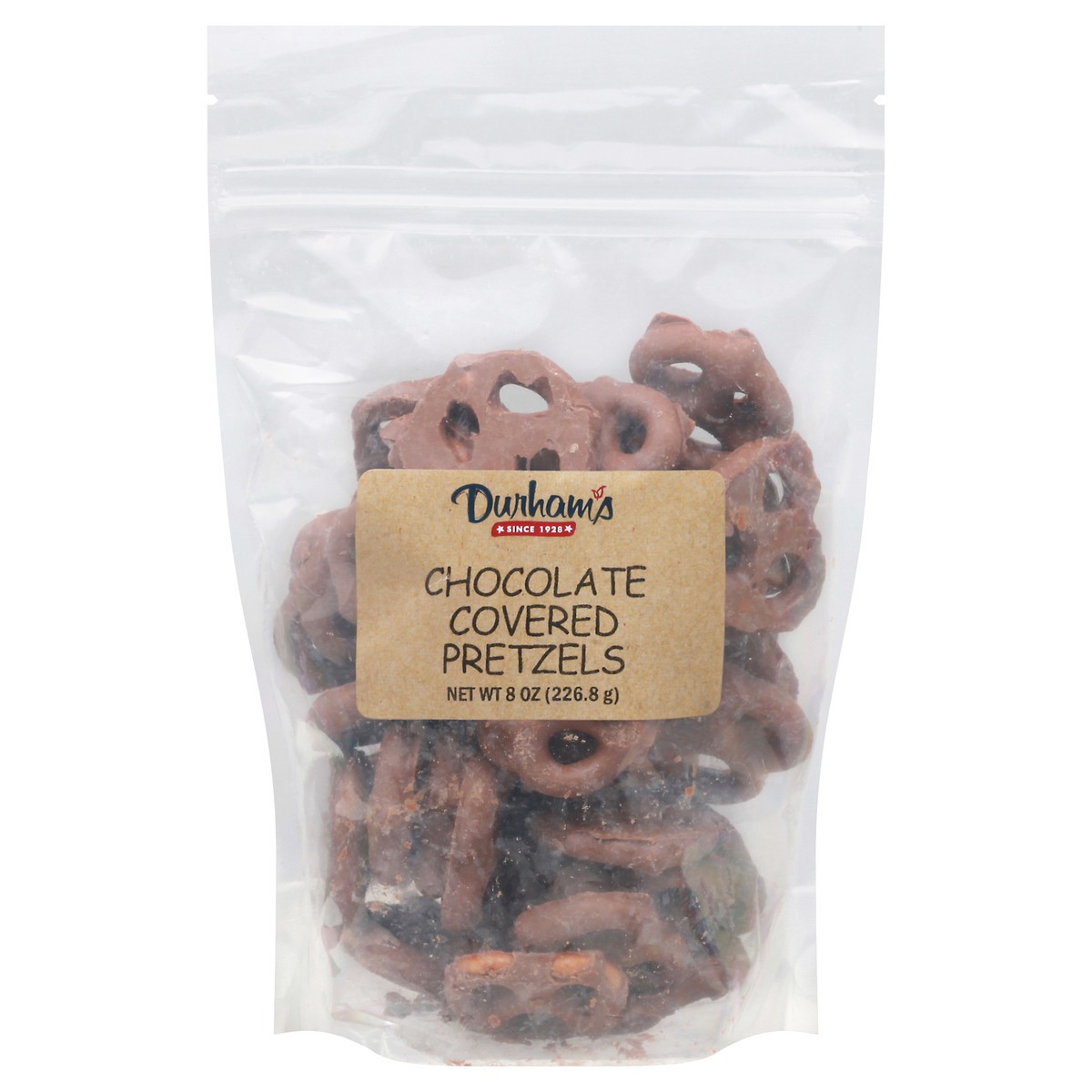 slide 1 of 9, Durham's Chocolate Covered Pretzels 8 oz, 8 oz