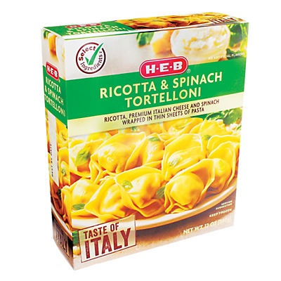 slide 1 of 1, H-E-B Ricotta & Spinach Tortellini, 12 oz