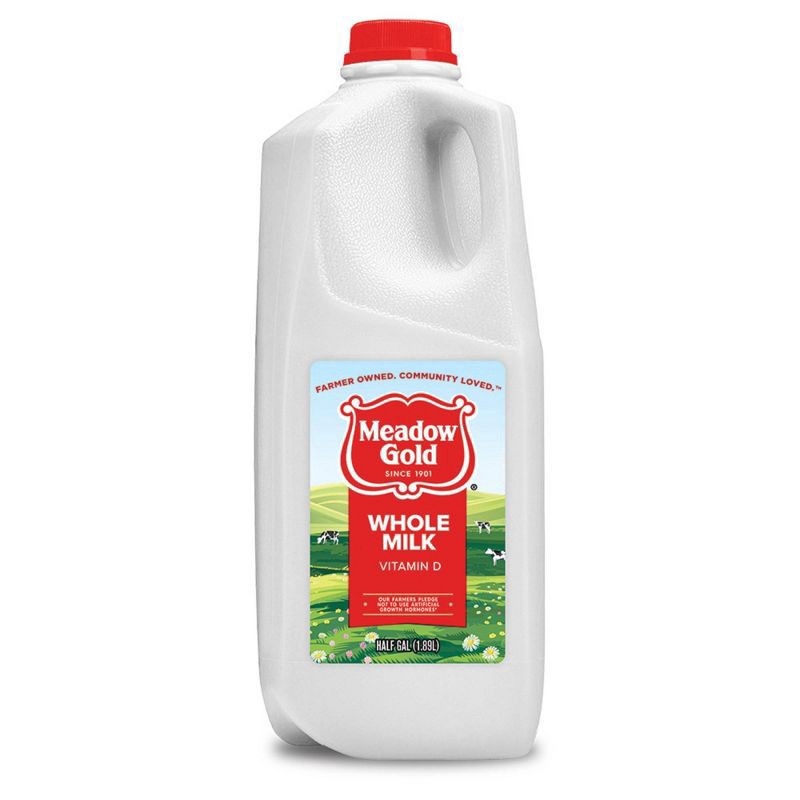 slide 1 of 4, Meadow Gold Whole Milk Half Gallon, 1/2 gal