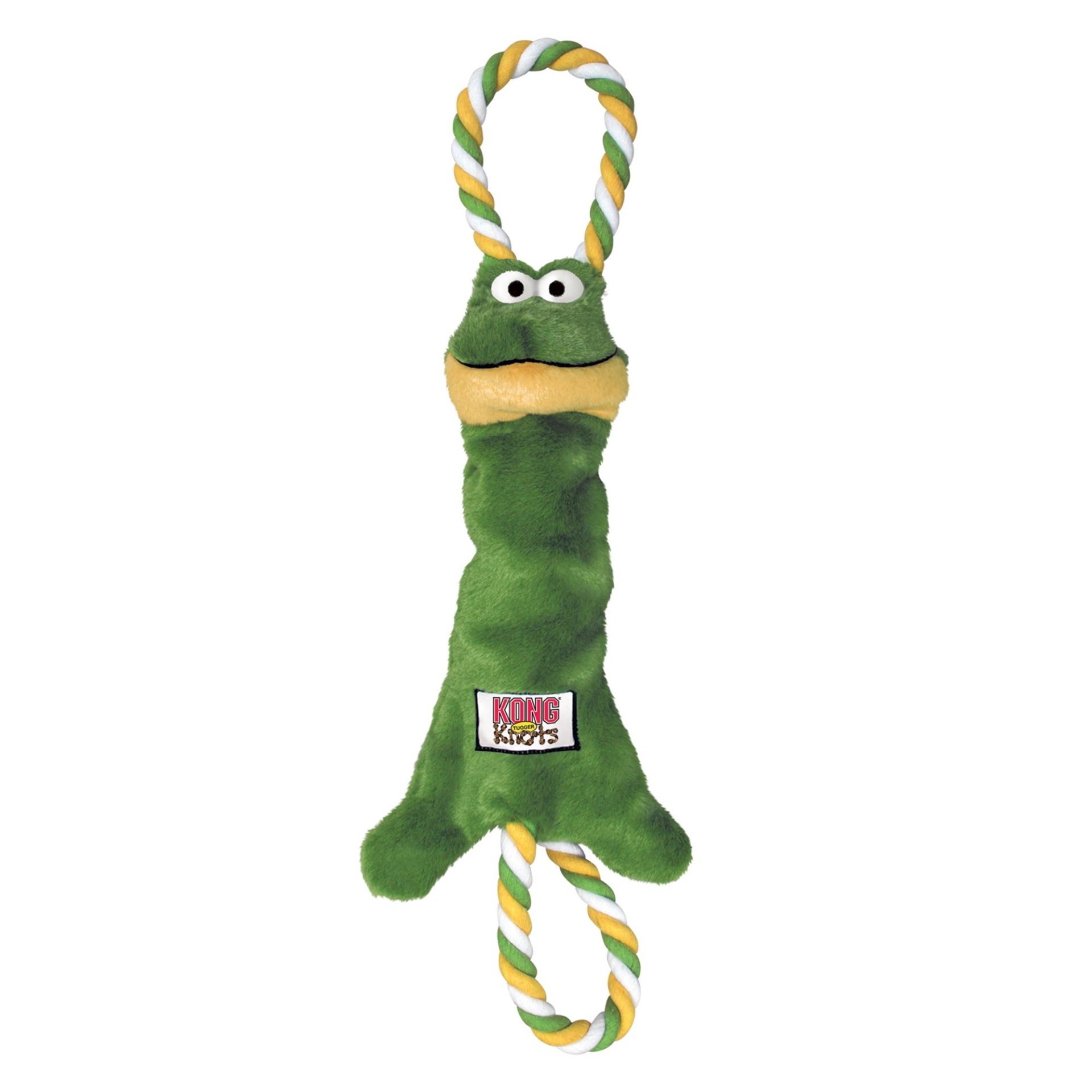 slide 1 of 1, KONG Tugger Knots Frog Dog Toy, MED