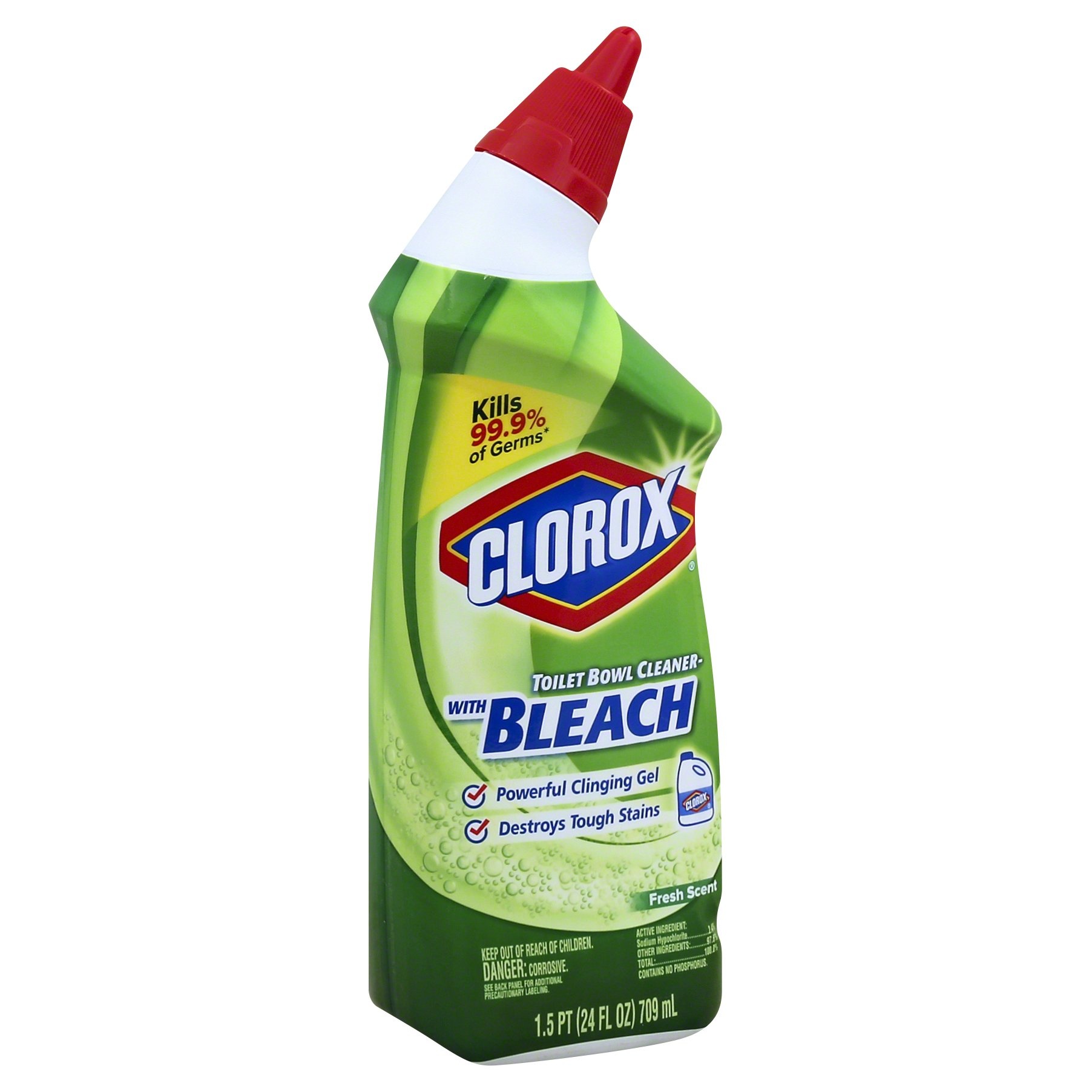 slide 1 of 3, Clorox Fresh Scented Toilet Bowl Cleaner, 24 oz