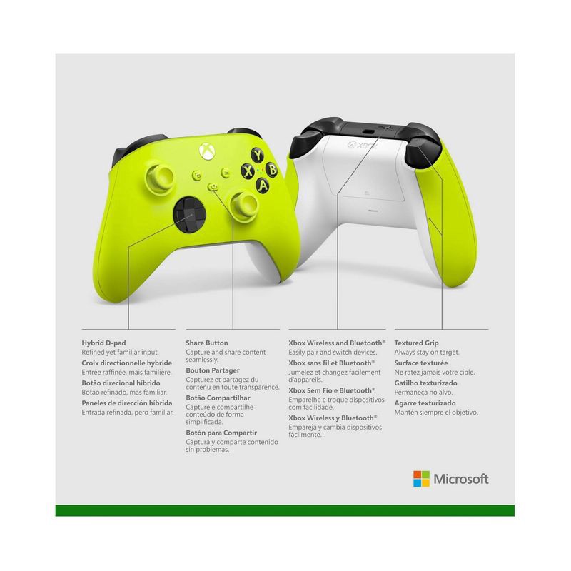 slide 5 of 11, Microsoft Xbox Series X|S Wireless Controller - Electric Volt, 1 ct