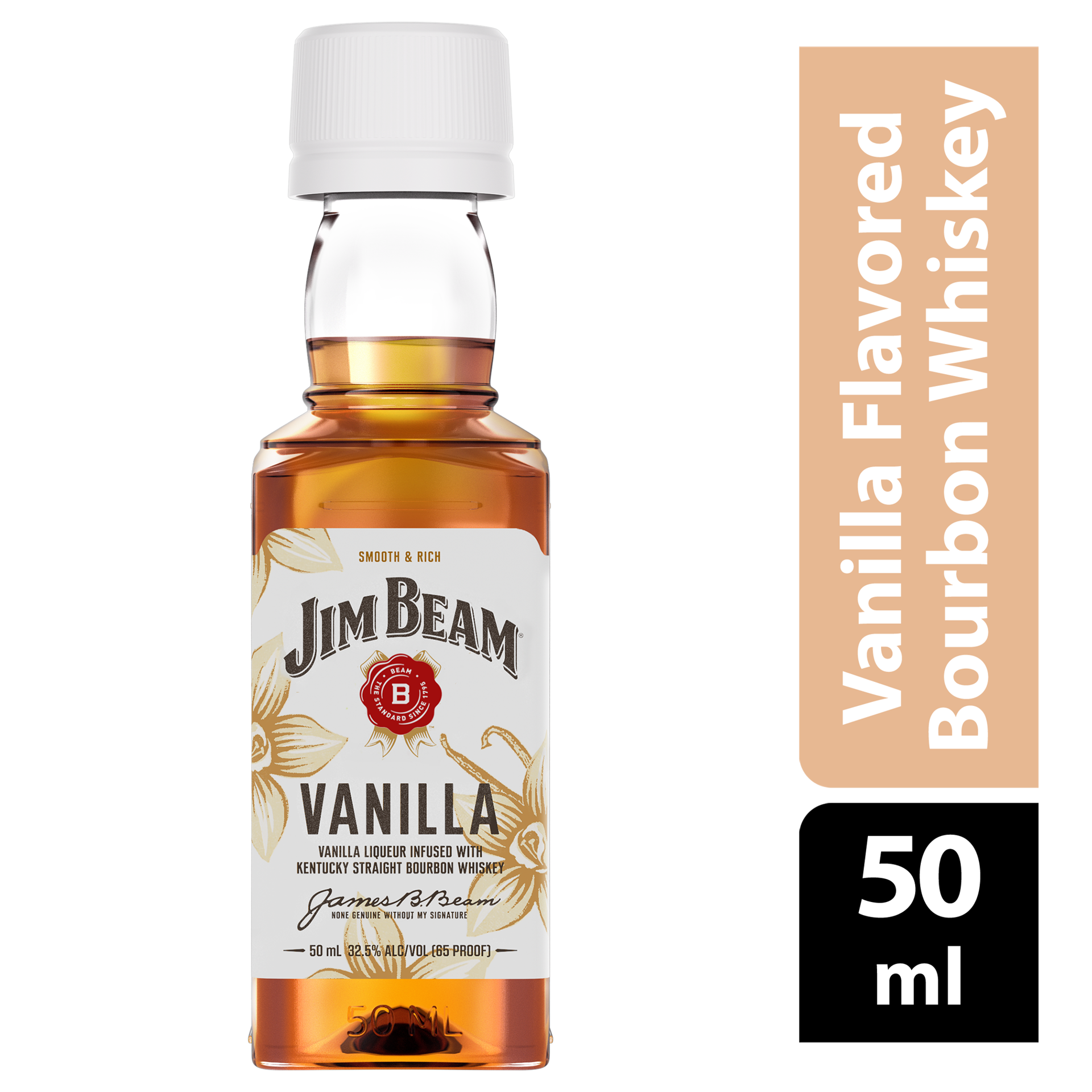 slide 1 of 4, Jim Beam Vanilla Liqueur with Kentucky Straight Bourbon Whiskey 50 ml, 50 ml