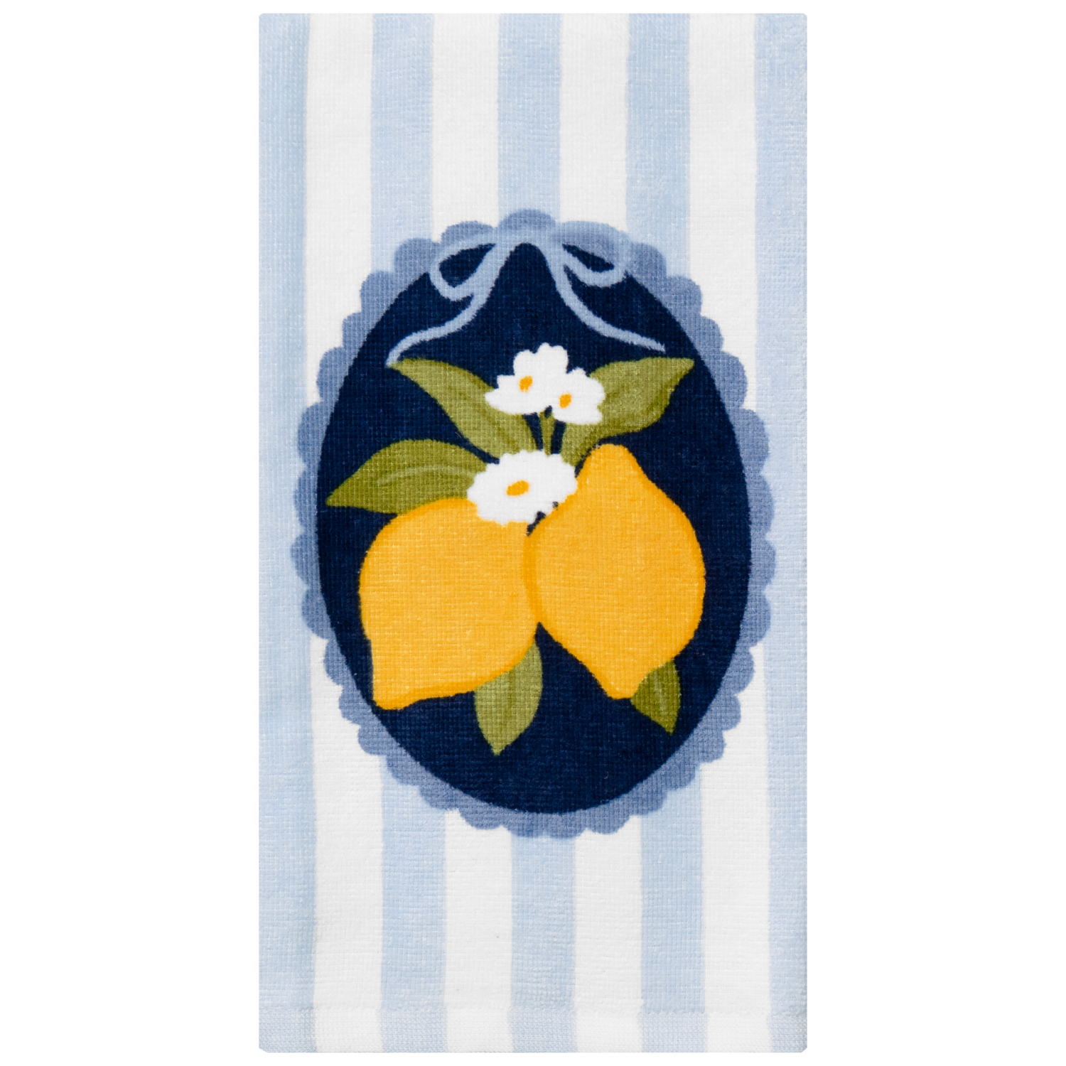 slide 1 of 2, ROOM & RETREAT Mcs Spring Frame Stripe Lemon Fiber Reactive Kitchen Towel, 16 In X 25 In, 1 ct