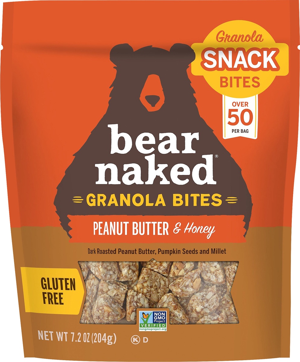 slide 7 of 8, Bear Naked Granola Bites Peanut Butter and Honey Vegetarian and Gluten Free Snacks, 7.2 oz