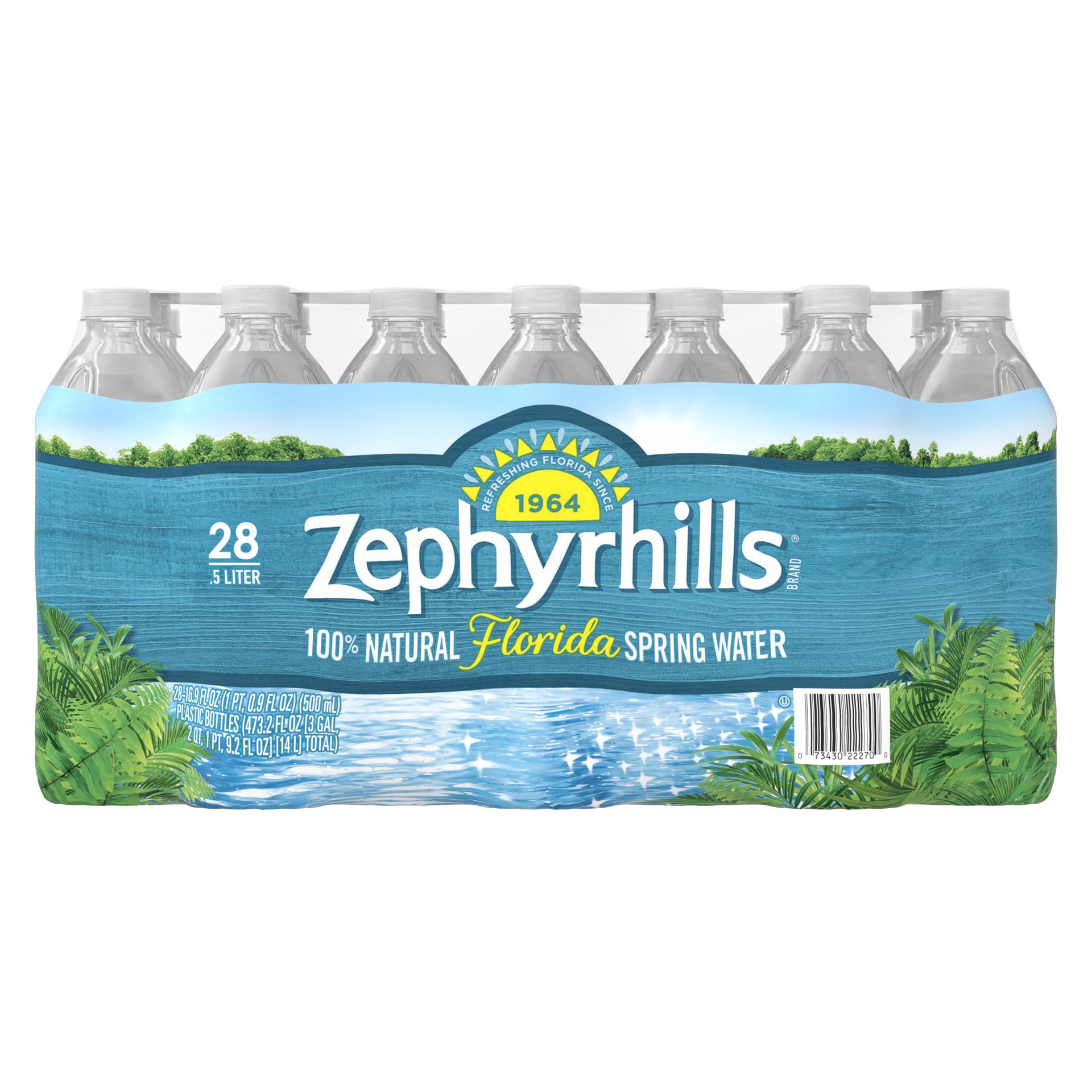 slide 1 of 7, ZEPHYRHILLS Brand 100% Natural Spring Water, 16.9-ounce plastic bottles (Pack of 28), 16.9 fl oz