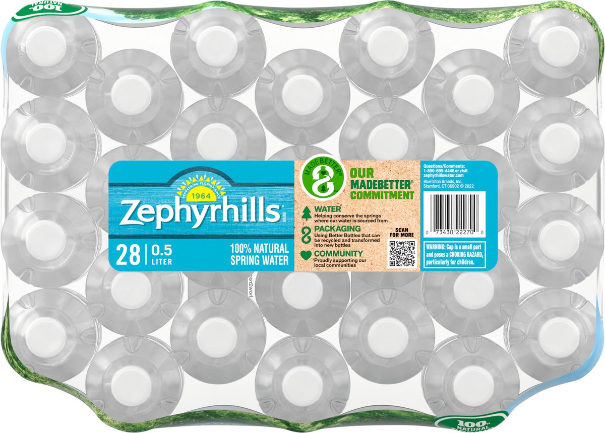 slide 6 of 7, ZEPHYRHILLS Brand 100% Natural Spring Water, 16.9-ounce plastic bottles (Pack of 28), 16.9 fl oz