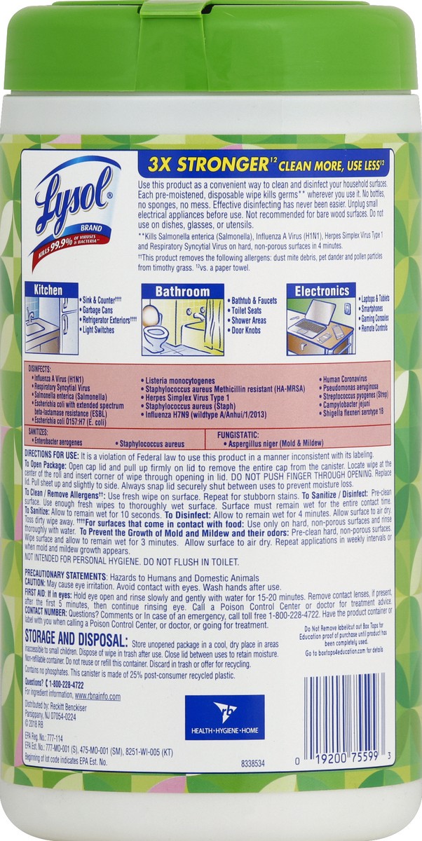 slide 6 of 6, Lysol Disinfecting Wipes 80 ea, 80 ct