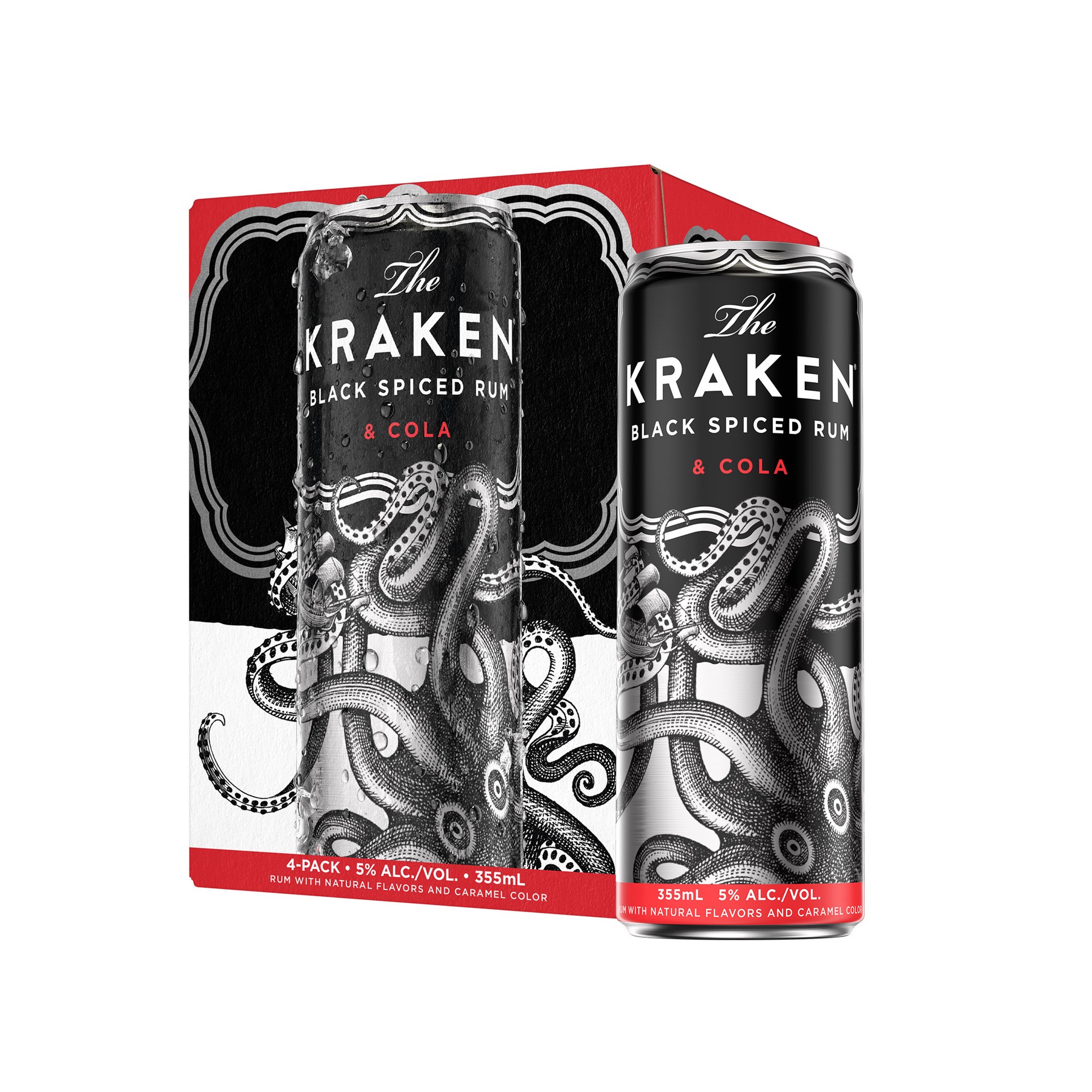 slide 1 of 10, Kraken & Cola Ready to Drink Cocktail - 4-355 ml, 355 ml