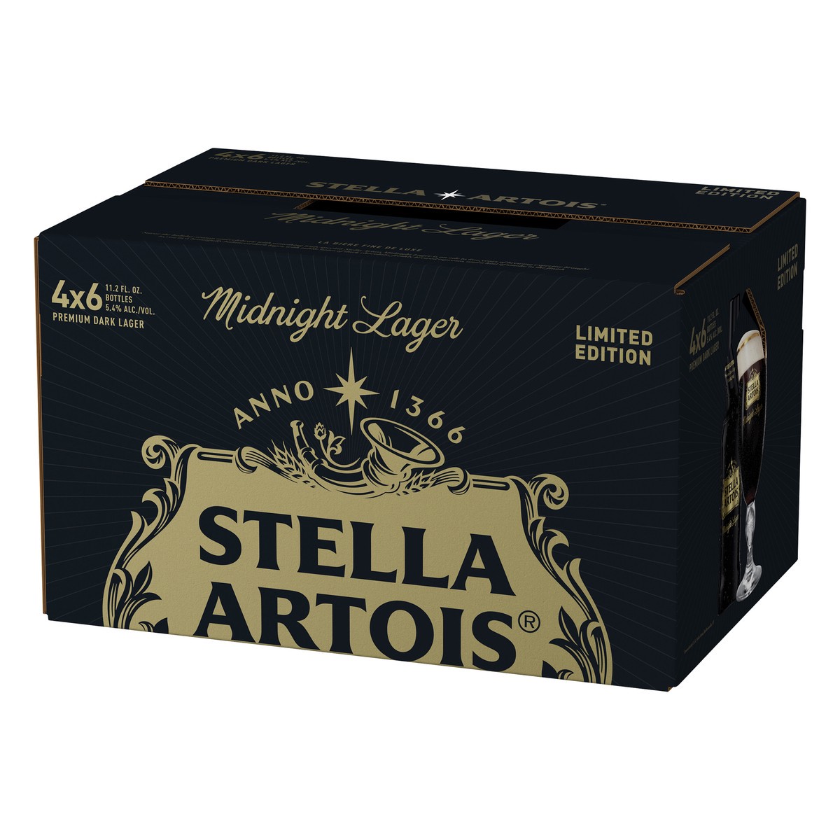 slide 3 of 8, Stella Artois Midnight Lager Beer 4 ea, 4 ct