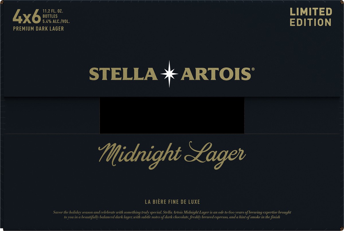 slide 4 of 8, Stella Artois Midnight Lager Beer 4 ea, 4 ct