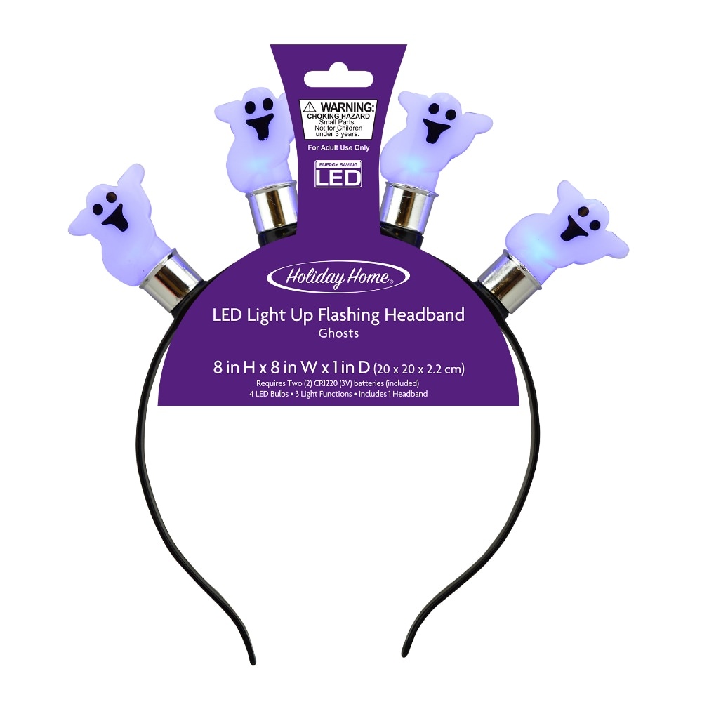 slide 1 of 1, Holiday Home Halloween Led Ghost Headband, 1 ct