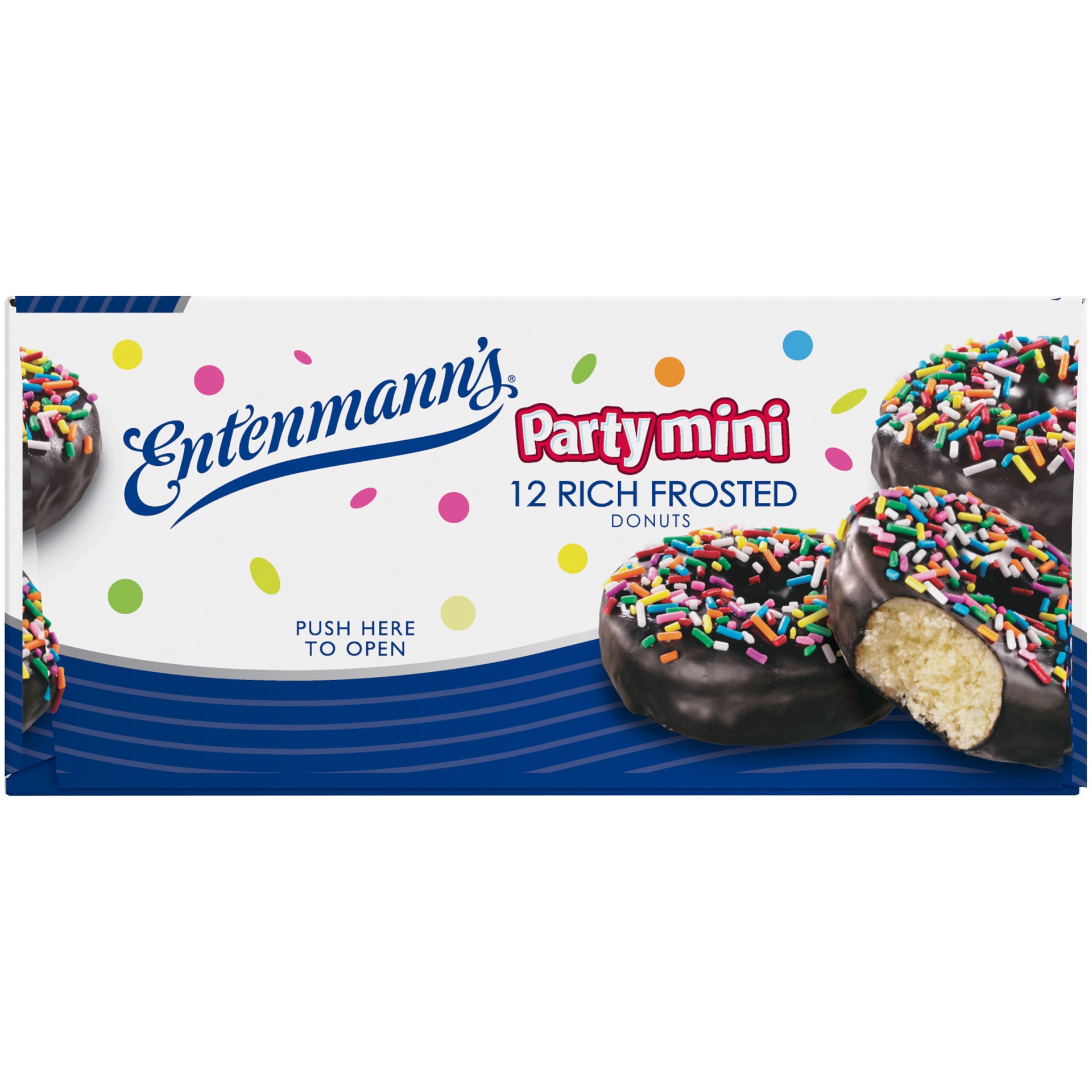 slide 5 of 5, Entenmann's Party Mini Rich Frosted Donuts 12 ct, 14.5 oz