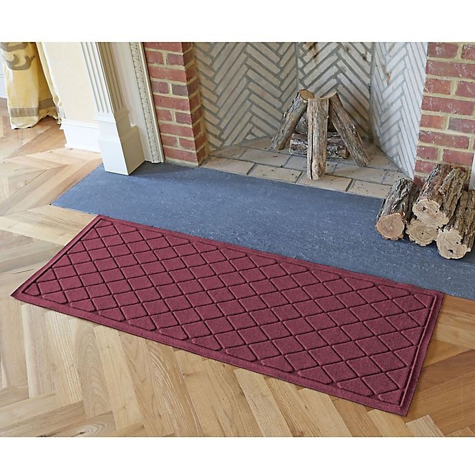 slide 3 of 4, Weather Guard Argyle Door Mat - Bordeaux, 22 in x 60 in