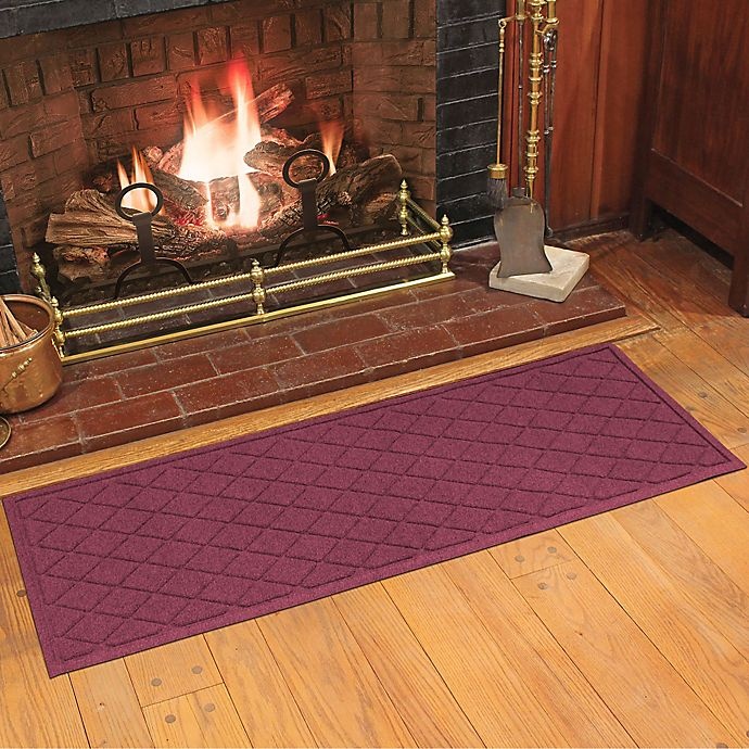 slide 4 of 4, Weather Guard Argyle Door Mat - Bordeaux, 22 in x 60 in