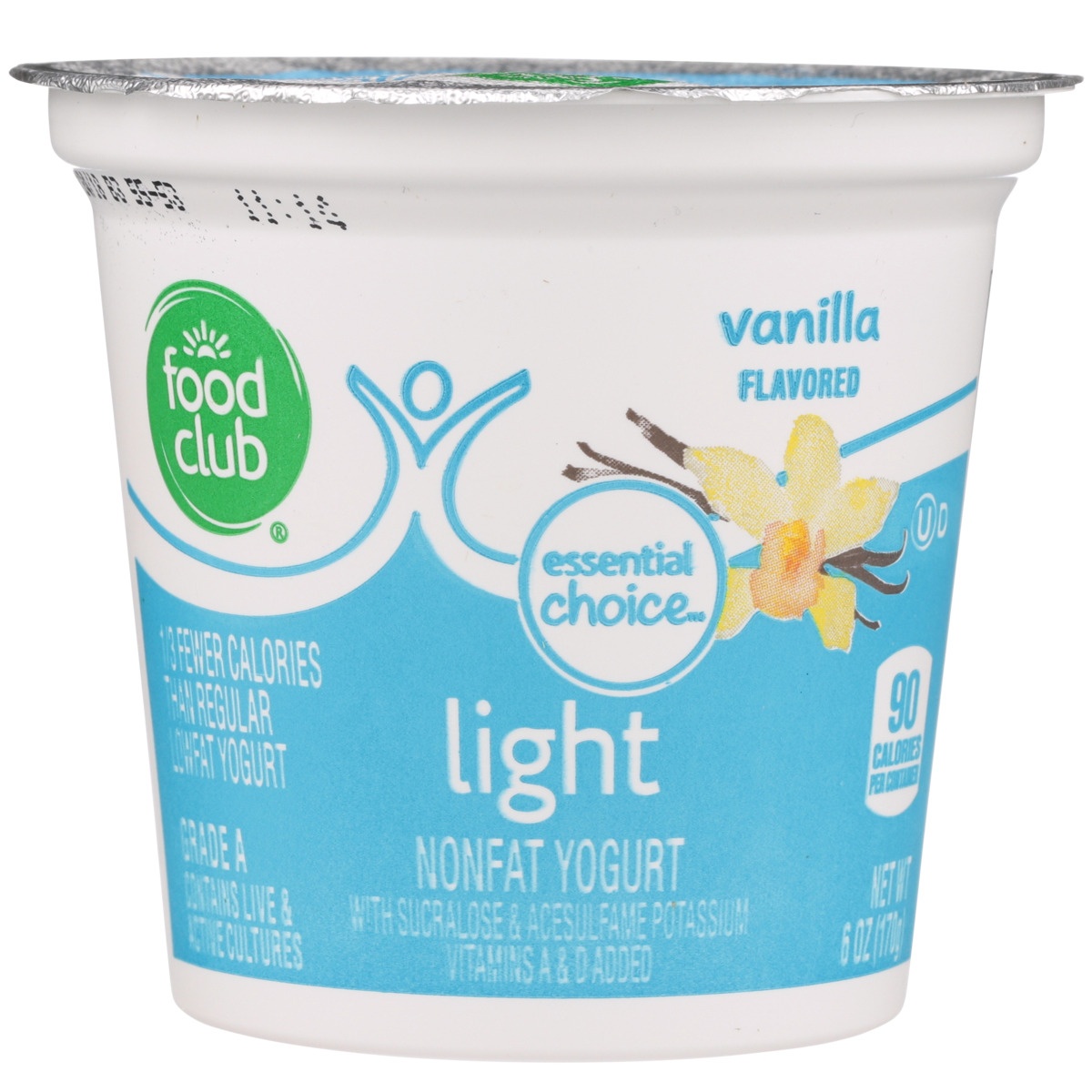 slide 9 of 10, Food Club Vanilla Light Nonfat Yogurt, 6 oz