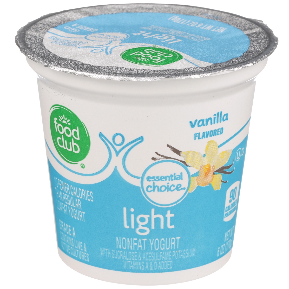 slide 1 of 10, Food Club Vanilla Light Nonfat Yogurt, 6 oz