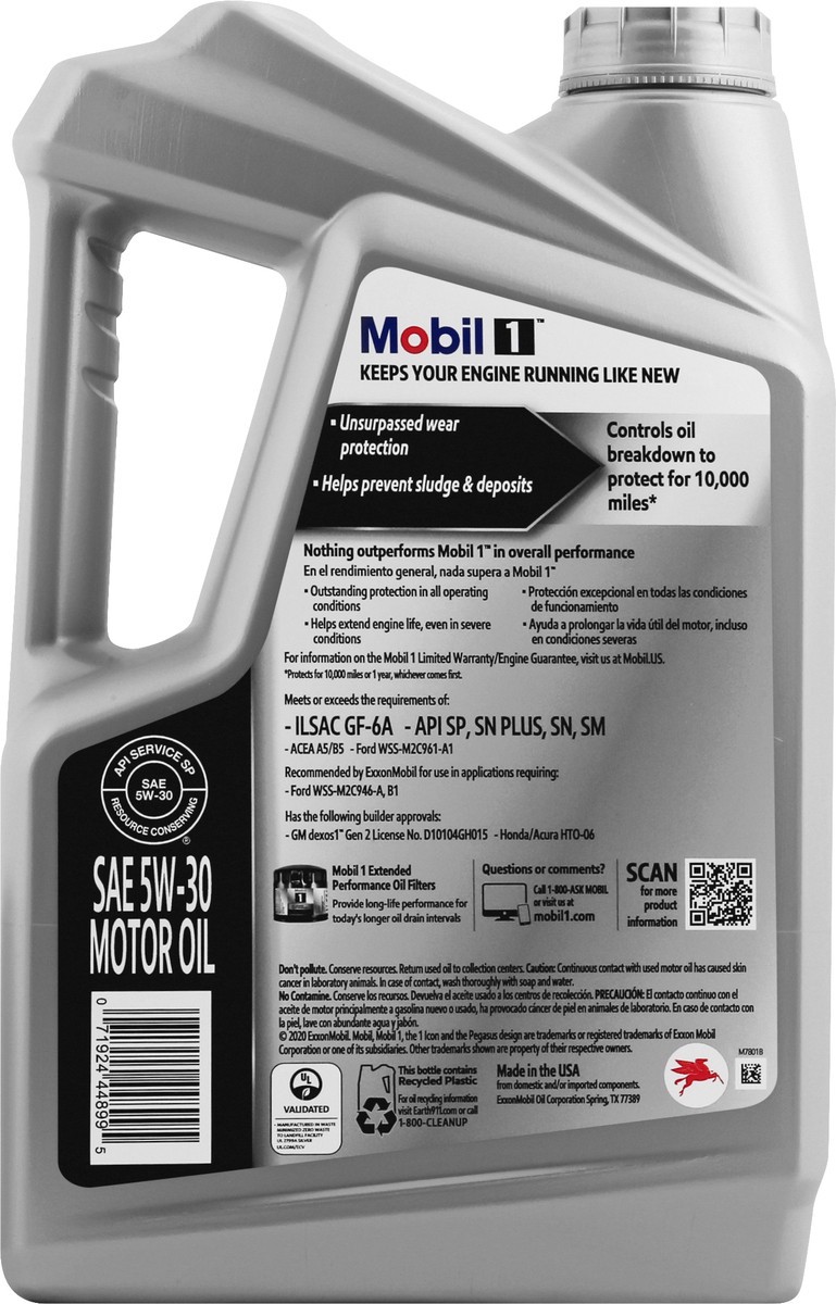 slide 3 of 9, Mobil 1 5W-30 Advanced Full Synthetic Motor Oil, 5 qt