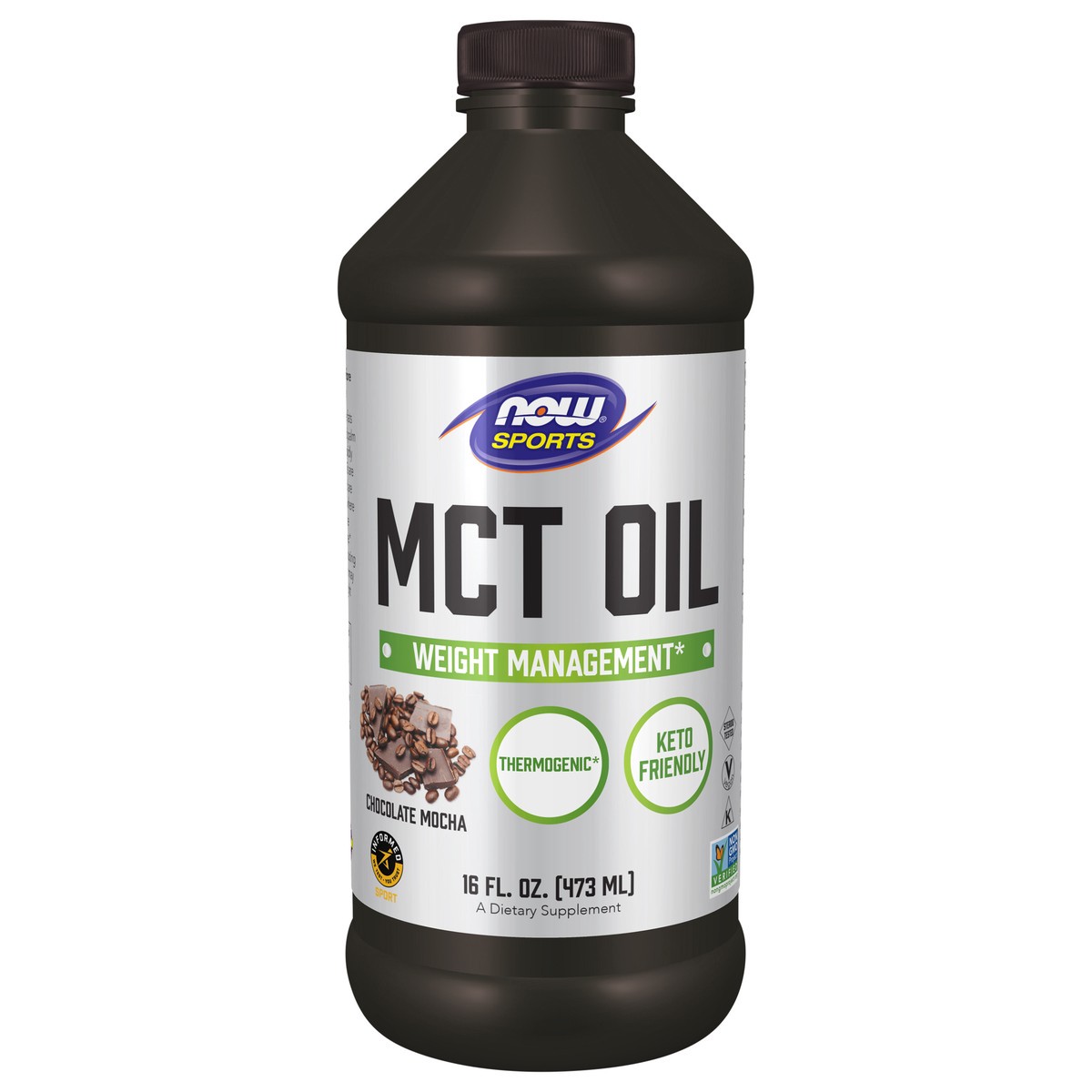 slide 1 of 5, NOW MCT Oil, Chocolate Mocha - 16 fl. oz., 16 fl oz