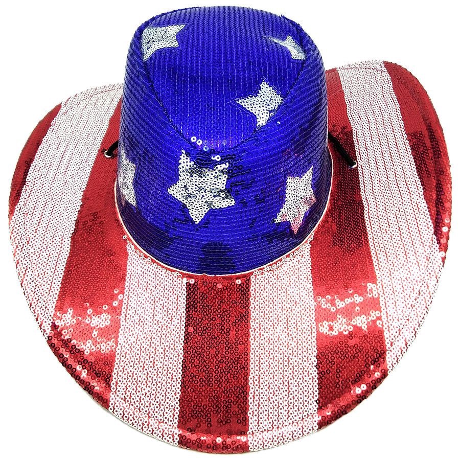 slide 1 of 1, Stars & Stripes Cowboy Hat Stripes, 1 ct