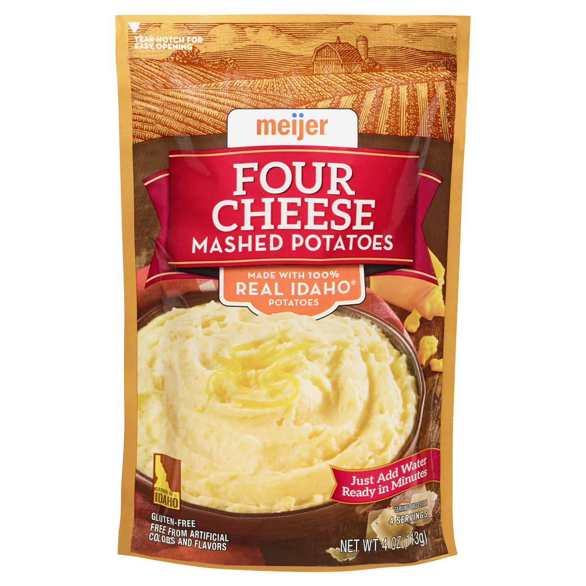 slide 1 of 2, Meijer Mashed Potatoes Four Cheese, 4 oz