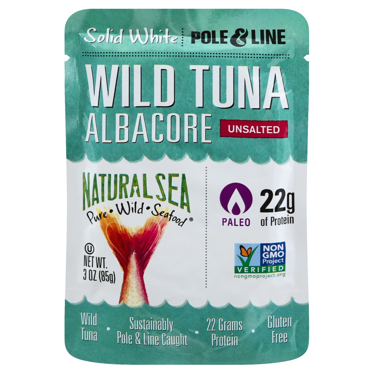 slide 1 of 1, Natural Sea Solid White Albacore in Pouch No Salt, 3 oz