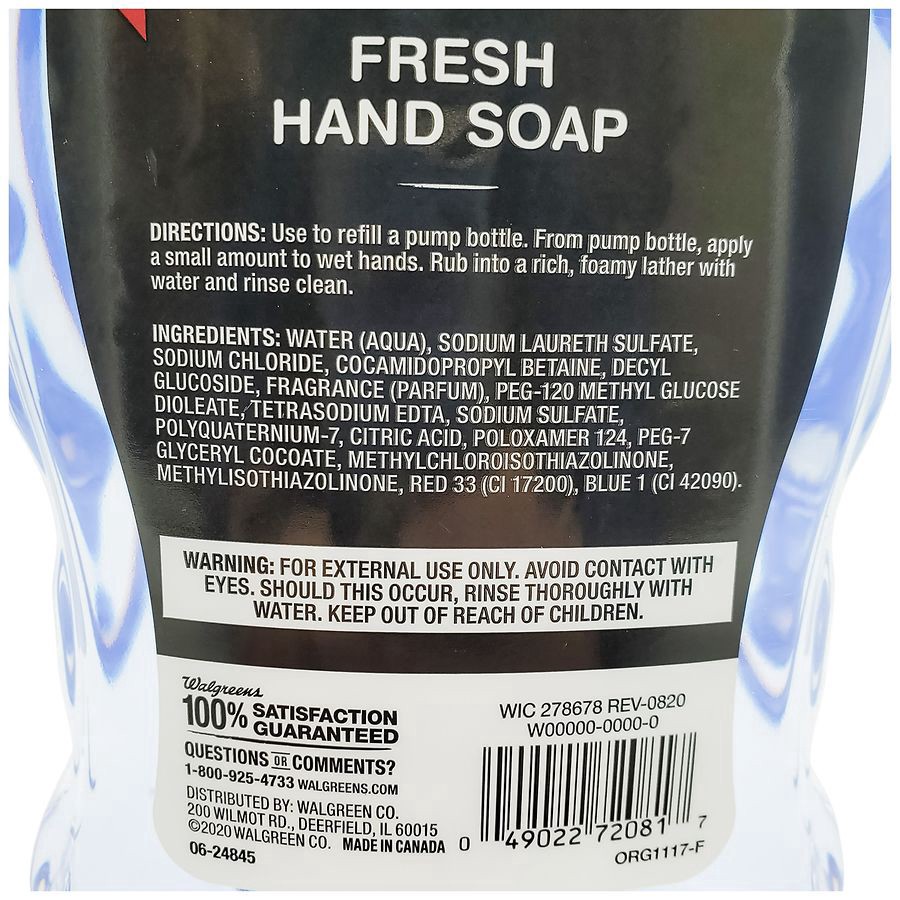 slide 3 of 4, Walgreens Liquid Fresh Hand Soap Refill, 56 oz